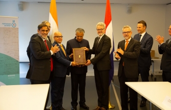 Chief Minister of Kerala, Mr Pinarayi paid a visit to the National Archives of the Netherlands to view items in their collection pertaining to the Dutch presence in Kerala in the 17th century and held discussions on digitizing Dutch records in the possession of Kerala State Archives.   The CM commence a four-nation tour of Europe with a visit to the Netherlands from May 8-12, 2019 at the invitation of the Dutch Government to explore possibilities of cooperation in water management, flood prevention and agriculture 